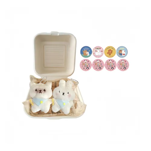 LALABABY Котенок Кролик Еда и Сырчание Куклы Плюшевый Брелок 8 см Высота