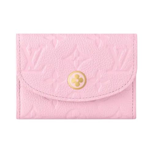 LOUIS VUITTON Rosalie Тисненая крупнозернистая текстура кожи коровы кошелек для монет женский хлопок конфетно-розовый