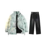 Комплект одежды (Светло-зеленый топ + Черно-серые штаны)