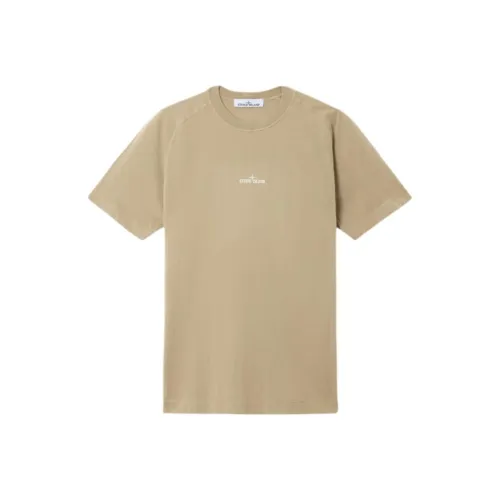 Stone Island Светло-янтарный Мужской T-рубашки