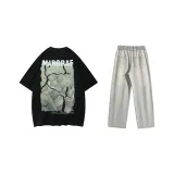 Комплект одежды (Черный топ + Желтые грязные штаны)