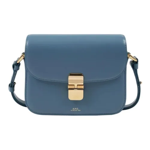 A.P.C Grace Коровья кожа Сумка через плечо Маленькая Женская Морской синий