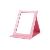 QJZ-0002-P[Светло-розовый] Кожа Складное Зеркало для Макияжа