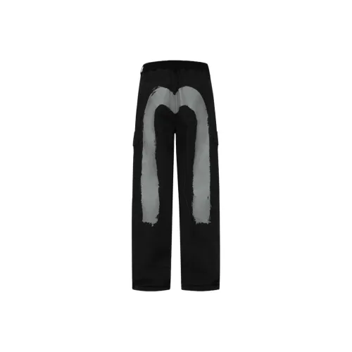 EVISU 2024 Осенние и зимние повседневные брюки мужские черные