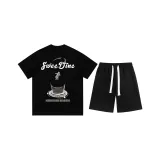 Комплект (Черный топ + Черные штаны)