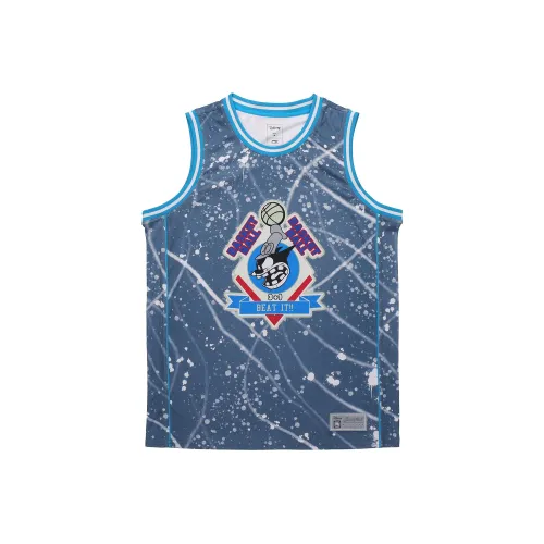 LiNing Disney Баскетбольная Джерси Мужская Синяя Пятнистая С принтом по всей поверхности