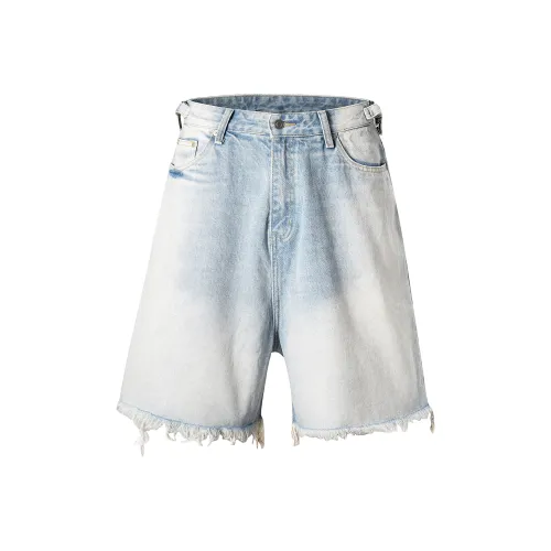 GBXM Джинсовые шорты Унисекс Выстиранный синий