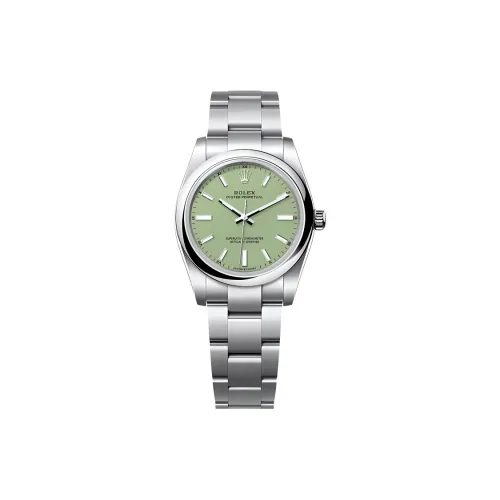 ROLEX Автоматический Механический Movement Женские Oyster Perpetual Часы 34 мм Зеленые