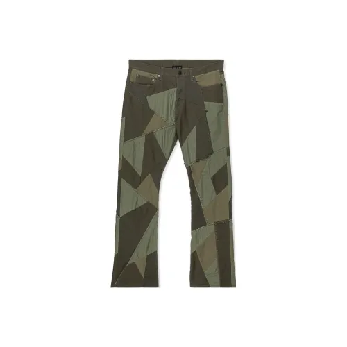 John Elliott Пэчворк Caribou Boot Cut Olive Casual Pants Men's Olive