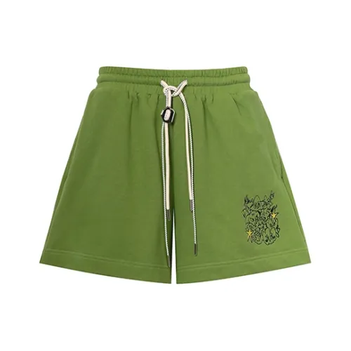 Valeria Obbaco Зеленые Унисекс Повседневные шорты