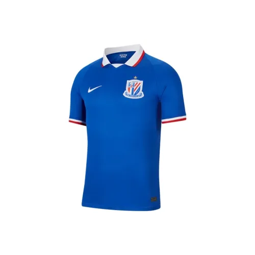 Nike Футбол Джерси 2020 Season Шанхай Зеленый Красный SHENHUA Домашний Фанатская версия Мужской Синий