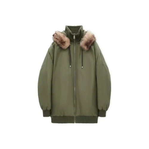 LOEWE FW24 Хлопковый пуховик Мужской Хаки Зеленый