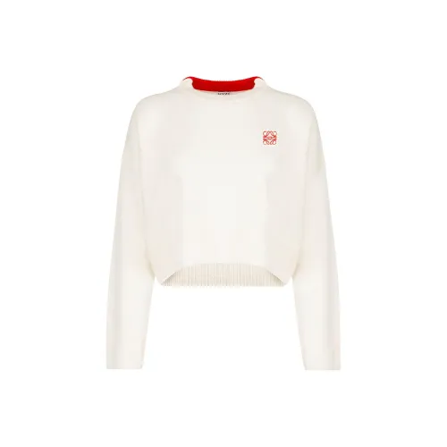 LOEWE Свободный крой Свитер Женская Белая