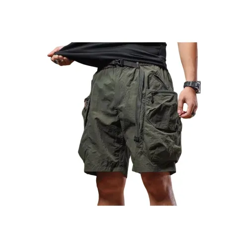 Seasonal Words Шорты карго Мужские Армейский зеленый