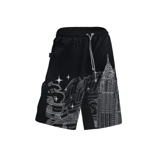 ACUSA JEANS Карго шорты Мужские Черный Белый Вышивка