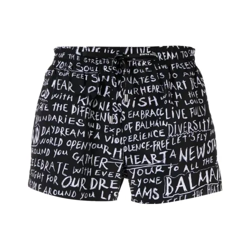 BALMAIN Черные Мужские Повседневные Шорты
