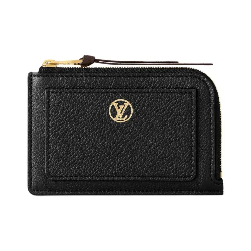 LOUIS VUITTON Low Key Коровья кожа Держатель для карт Женский Черный