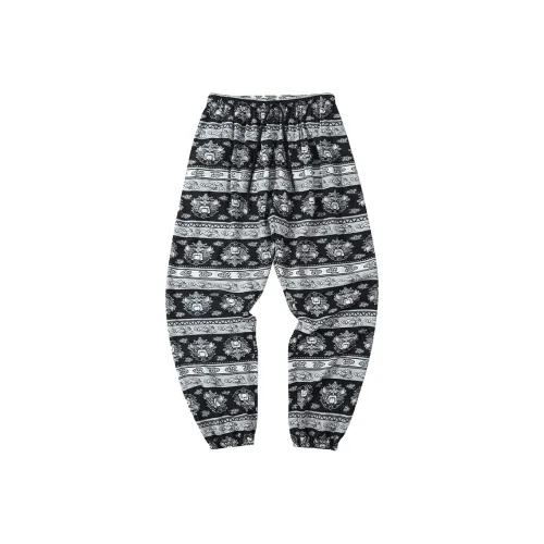 MEET ROY Black Unisex Casual Pants MEET ROY Черные Унисекс Повседневные Штаны