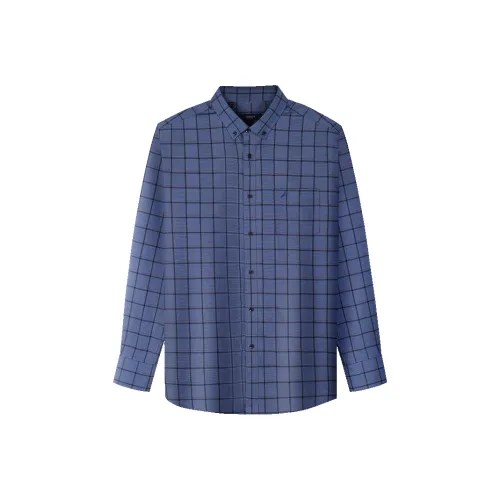 NAUTICA TAILORED Рубашка Мужская Темно-Синяя Клетка