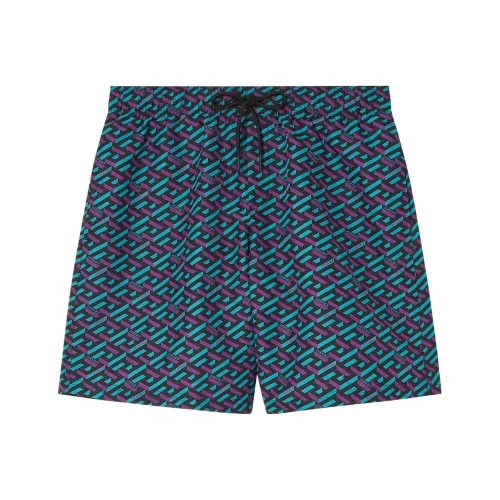 VERSACE Синий Фиолетовый Мужские Повседневные Шорты