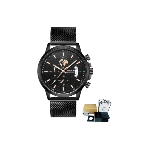 Sanda Кварцевый механизм Часы Мужские Черный циферблат