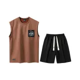 Комплект одежды (Коричневый топ + Черные штаны)