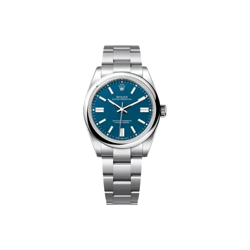 ROLEX Oyster Perpetual Автоматический Механический Механизм Унисекс Часы 41 мм Синий Циферблат Оистерстил Корпус Оистерстил Ремешок