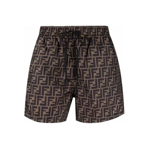 FENDI FW21 Пляжные шорты Мужские Коричневые