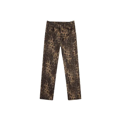 OTKSK Джинсы Унисекс Леопардовый принт