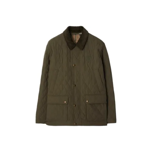 Burberry Хлопковый пуховик Мужской Зеленый