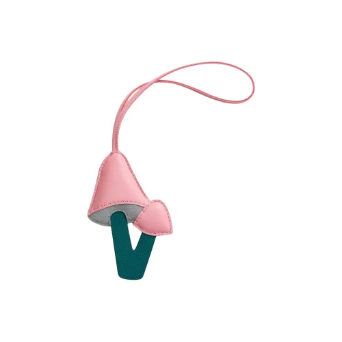 HERMES Сумка с аксессуаром Bag Charm из овечьей и телячьей кожи женский розовый