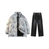 Комплект одежды (Темно-синий топ + черно-серые штаны)