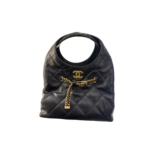 CHANEL Зернистая текстура кожа личи коровья кожа корзина сумка женская черный