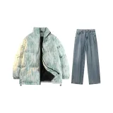 Комплект одежды (Светло-зеленый топ + средне-синие штаны)