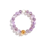 Фиолетовый браслет с бусинами, размер 10 мм