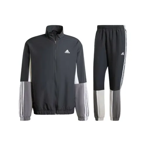 Adidas Colorblock Спортивная одежда Colorblock 3 Stripes Tracksuit Повседневная спортивная одежда Мужской Черный