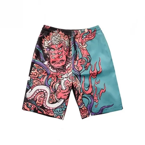 WOOKONG Повседневные шорты унисекс Guanmu TIANWANG с принтом