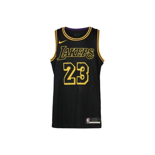 Nike Los Angeles Lakers Баскетбольная Джерси Мужская Черная Желтая