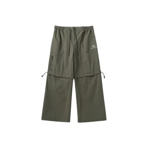 LAMLICKA Свободный крой Прямой крой Повседневные штаны Унисекс Оливковый