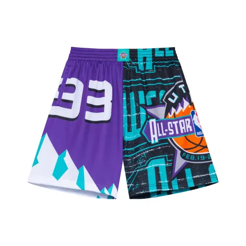 Mitchell Ness Многоцветные Фиолетовые Синие Мужские Повседневные Шорты