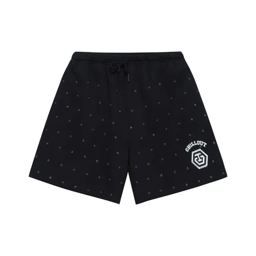 TCH Черные с серебристым логотипом Унисекс Повседневные шорты