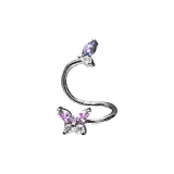 S-образные серьги-кольца "Бабочка" - фиолетовые [одиночные]