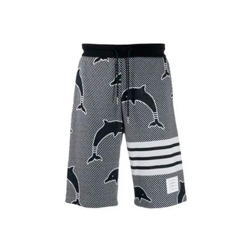 THOM BROWNE Светло-серые мужские спортивные шорты