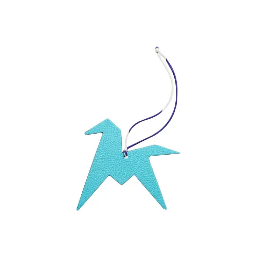 HERMES Taurillon Кожа Козья кожа Брелок для сумки Аксессуар Женский Светло-синий