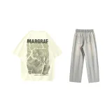 Комплект одежды (Абрикосовый топ + Желтые грязные штаны)