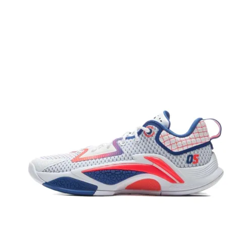 LINING BadFive Hunter 1 Нижняя юбка Устойчивое Покрытие Легкий Отскок Низкий Топ Баскетбольные кроссовки Мужской Белый Синий