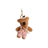 Плюшевый медвежонок из бобового зерна - розовый (брелок)