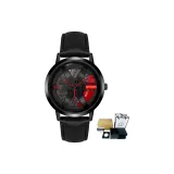 Чёрный Красный Циферблат Ремешок