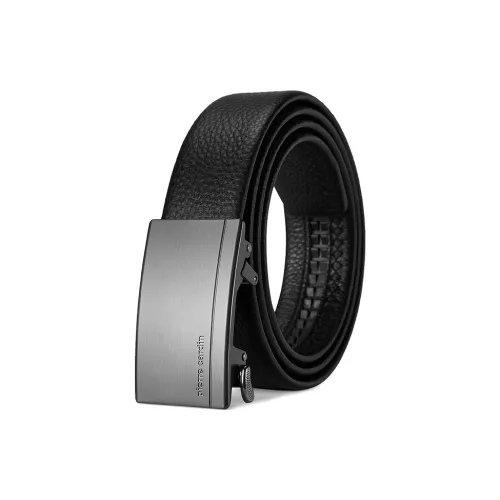 PIERRE CARDIN Ремни из крупнозернистой текстуры коровьей кожи Мужской Черный 3,5 см