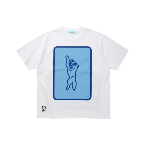 Мороженое Белый/синий Унисекс Футболка